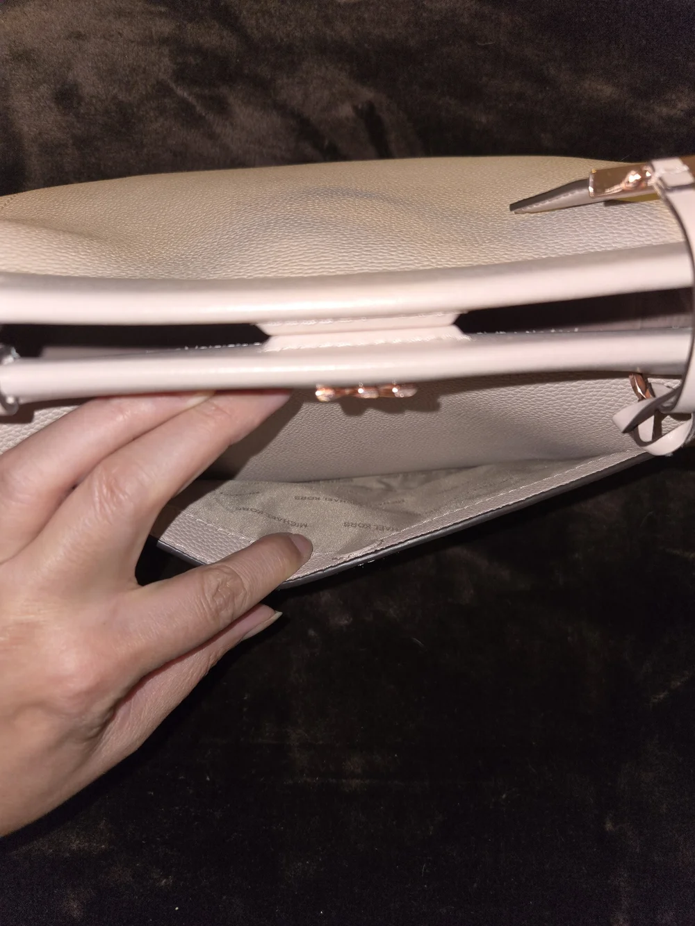 Michael Kors Light Gray Pebbled Leather Tote Bag